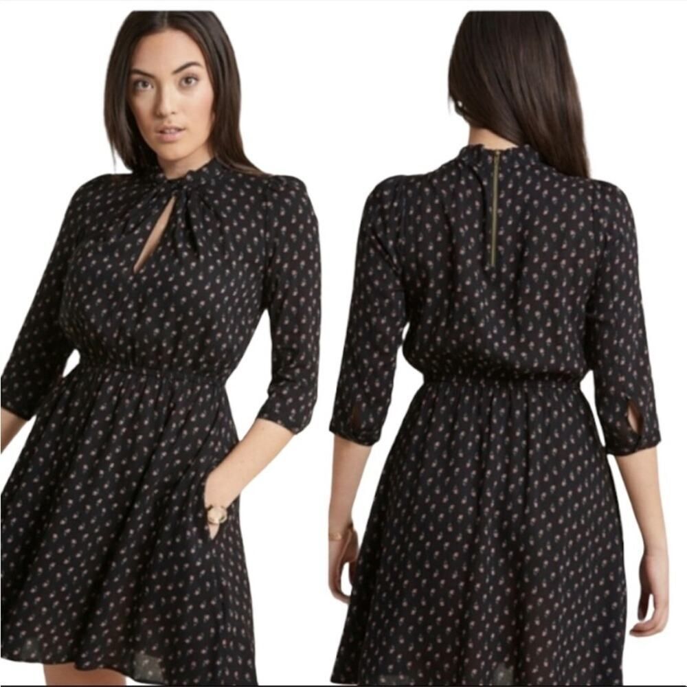 Modcloth x Louche Drive Me Dainty Black Floral Dress Size Woman's 10